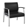 Pemberly Row Set of 4 Waiting Room Guest Chairs in Black Vinyl