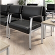 Pemberly Row Set of 4 Waiting Room Guest Chairs in Black Vinyl