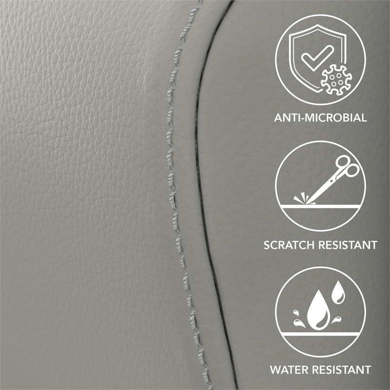 Pemberly Row Set of 4 Waiting Room Guest Chairs with Arms in Light Gray Vinyl