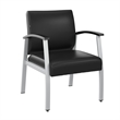 Pemberly Row Set of 4 Waiting Room Guest Chairs with Arms in Black Vinyl