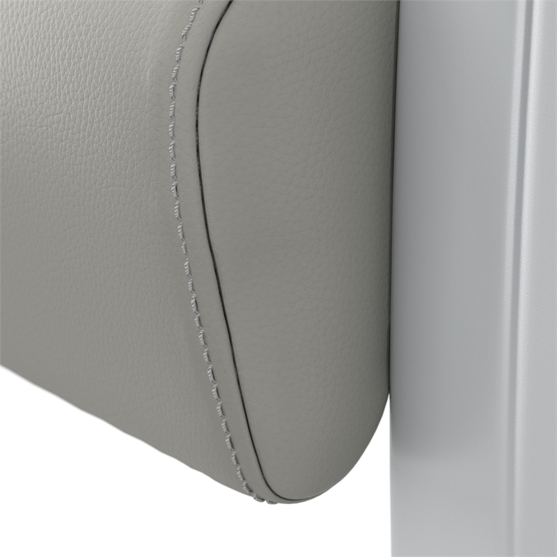 Pemberly Row Set of 2 Waiting Room Guest Chairs in Light Gray Vinyl