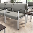 Pemberly Row Set of 2 Waiting Room Guest Chairs in Light Gray Vinyl