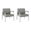 Pemberly Row Set of 2 Waiting Room Guest Chairs in Light Gray Vinyl