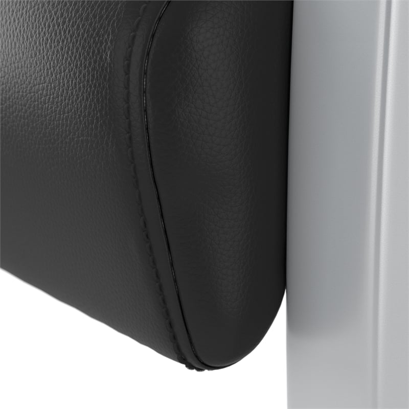 Pemberly Row Set of 2 Waiting Room Guest Chairs in Black Vinyl