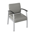 Pemberly Row Set of 2 Waiting Room Guest Chairs with Arms in Light Gray Vinyl