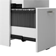Pemberly Row Set of 3 6-Cube Storage Wood Bookcase & 2 L Cubicle Desks in White