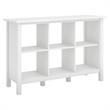 Pemberly Row Set of 3 6-Cube Storage Wood Bookcase & 2 L Cubicle Desks in White