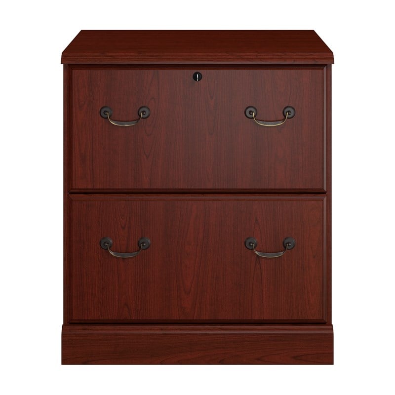 Pemberly Row Set of 2 5-Shelf Bookcase & Lateral File Cabinet in Harvest Cherry