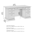 Pemberly Row Set of 2 Lateral File Cabinet & Executive Desk with Drawers
