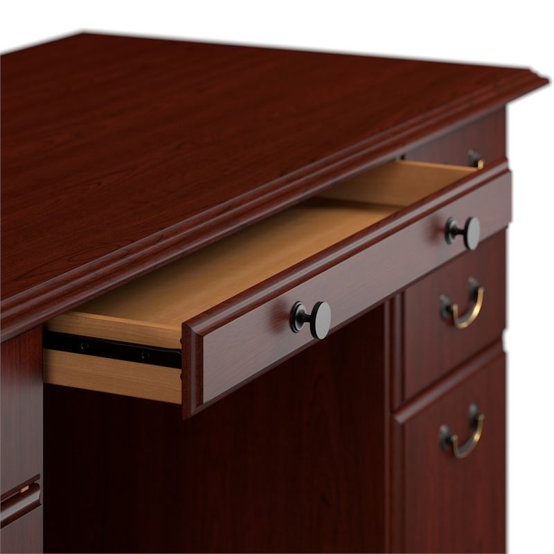 Pemberly Row Set of 3 5-Shelf Bookcase & Lateral File Cabinet & Executive Desk