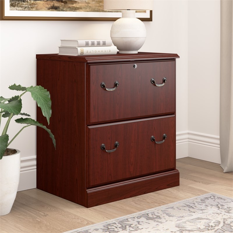 Pemberly Row Set of 3 5-Shelf Bookcase & Lateral File Cabinet & Executive Desk