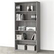 Pemberly Row Set of 2 5-Shelf Bookcase & L-Shaped Desk with Mobile File Cabinet