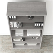 Pemberly Row Set of 2 5-Shelf Bookcase & L-Shaped Desk with Mobile File Cabinet