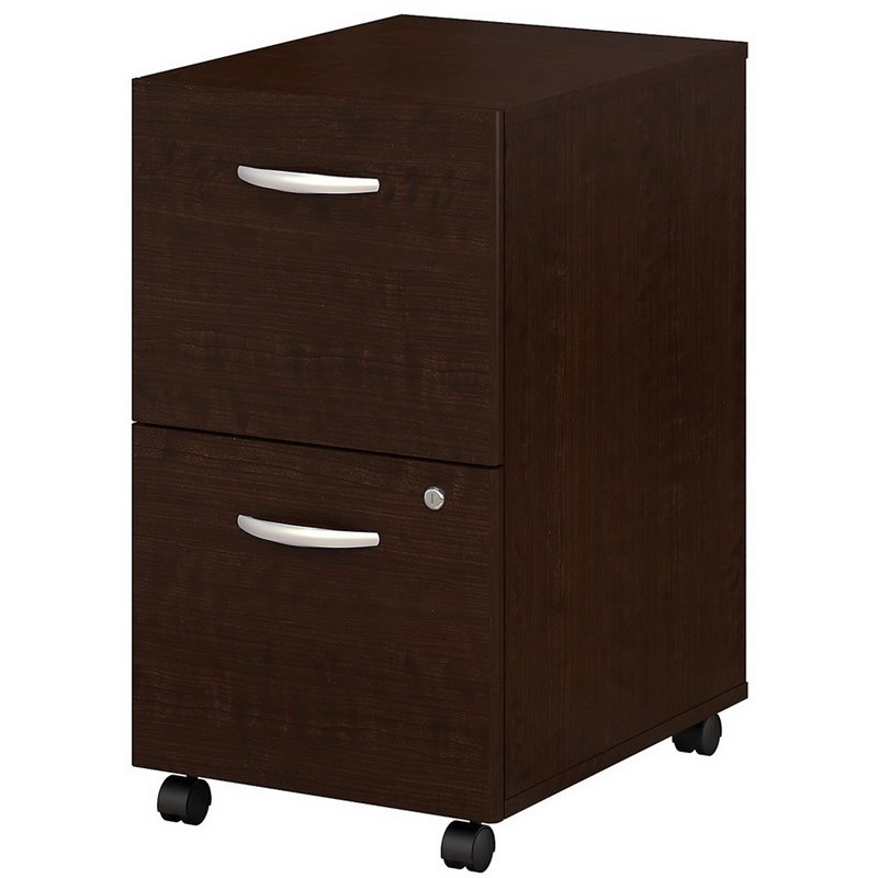 Pemberly Row Set of 2 Wood Mobile File Cabinet & L-Shaped Desk with File Cabinet