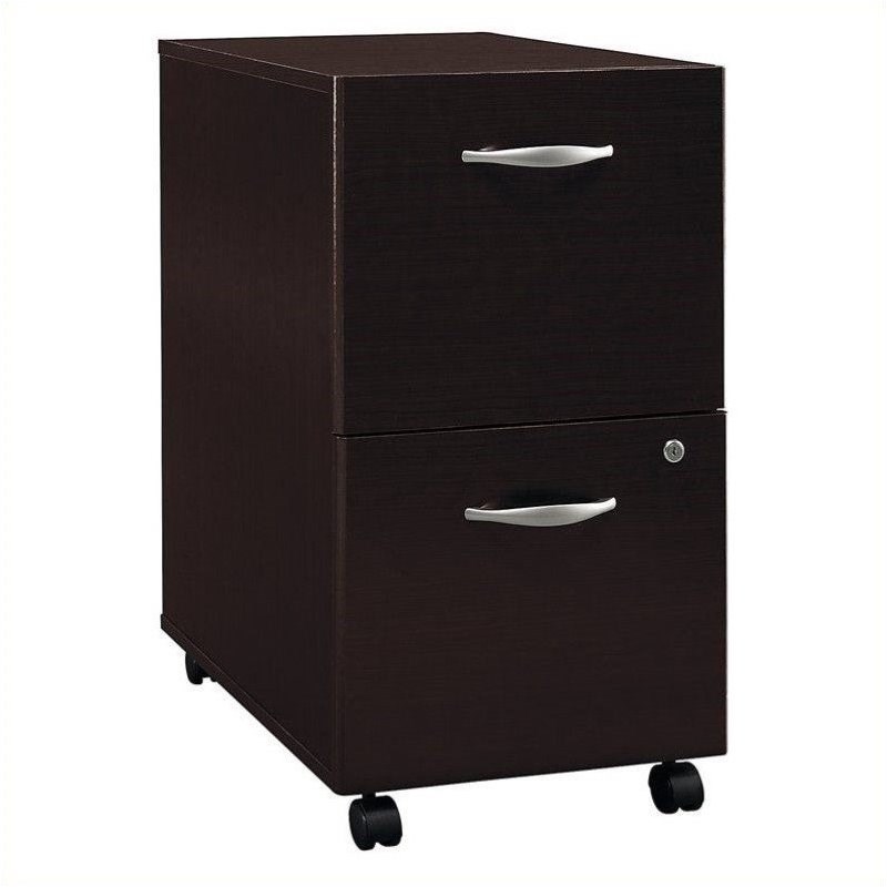 Pemberly Row Set of 2 Wood Mobile File Cabinet & L-Shaped Desk with File Cabinet