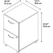 Pemberly Row Set of 2 Wood Mobile File Cabinet & L-Shaped Desk with File Cabinet