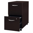 Pemberly Row Set of 2 Wood Mobile File Cabinet & L-Shaped Desk with File Cabinet