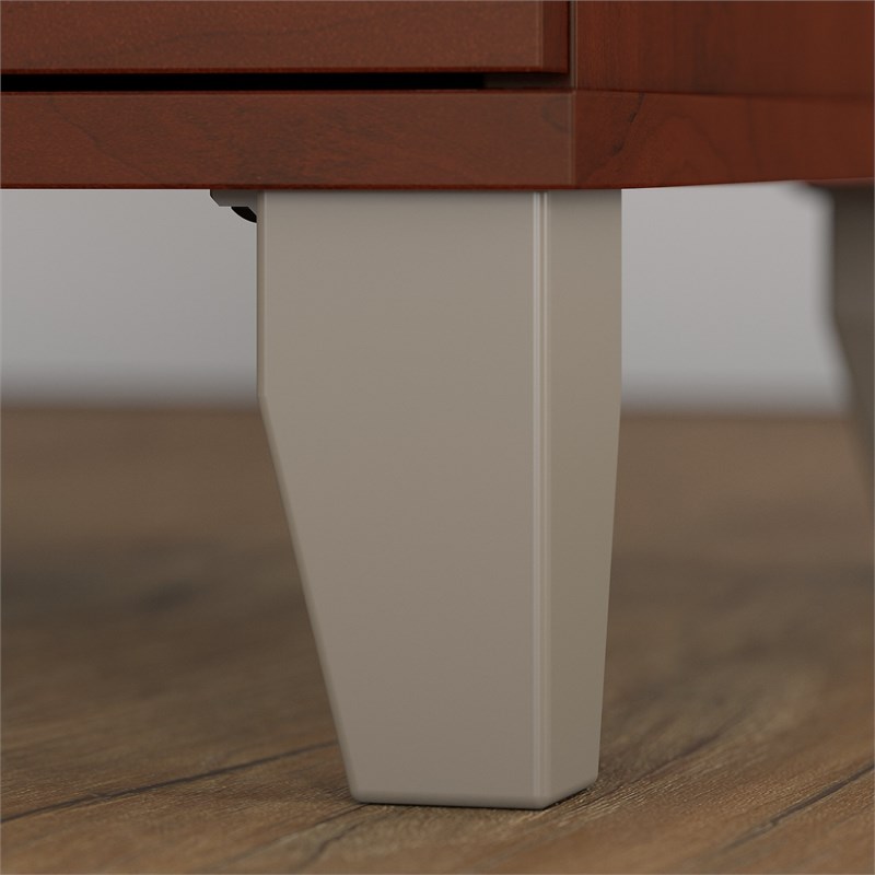 Pemberly Row Set of 2 Wood Lateral File Cabinet & L-Shaped Desk with Drawers