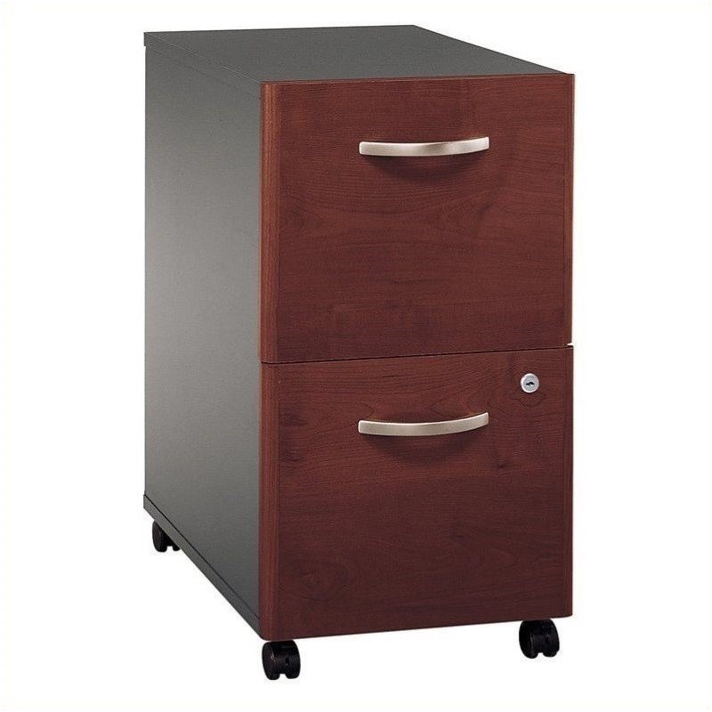 Pemberly Row Set of 2 2-Drawer Mobile File Cabinet & L-Shaped Desk with Drawers