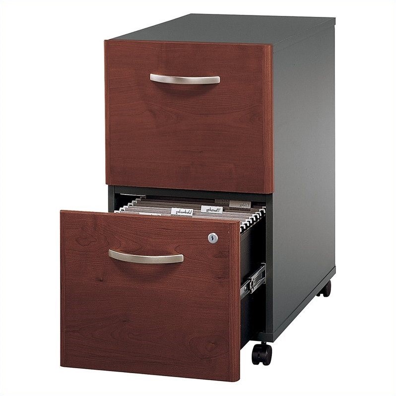 Pemberly Row Set of 2 2-Drawer Mobile File Cabinet & L-Shaped Desk with Drawers