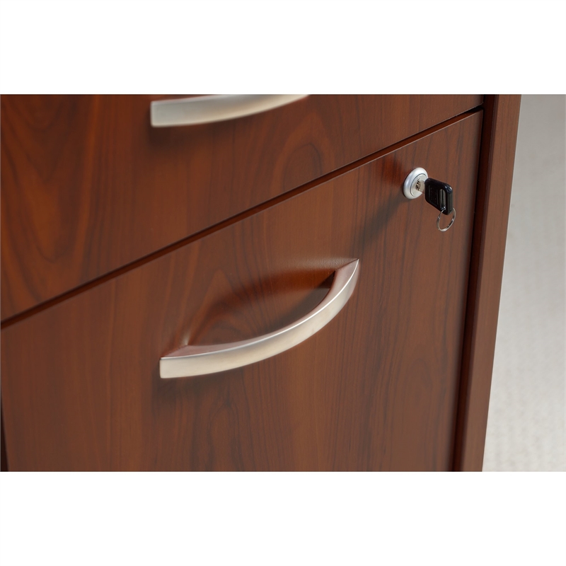 Pemberly Row Set of 2 2-Drawer Mobile File Cabinet & L-Shaped Desk with Drawers