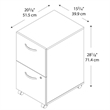 Pemberly Row Set of 2 2-Drawer Mobile File Cabinet & L-Shaped Desk with Drawers