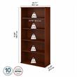Pemberly Row Set of 2 Wood 5-Shelf Bookcase & L-Shaped Desk with Drawers