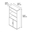 Pemberly Row Set of 2 5-Shelf Bookcase with Doors & L-Shaped Desk with Drawers
