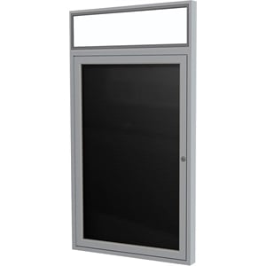 Pemberly Row 36&quotx24&quot 1-Dr Silver Aluminum Headliner Fabric Letterboard Black