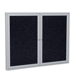 Pemberly Row 36&quot x 60&quot 2 Door Enclosed Rubber Bulletin Board in Multi-Color