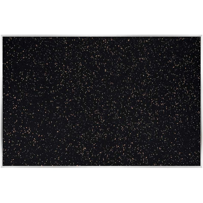 Pemberly Row 4' x 12' Rubber Bulletin Board with Aluminum Frame in Speckled Tan