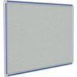 Pemberly Row Vinyl 4'x10' Bulletin Board with Royal Blue Trim in Gray