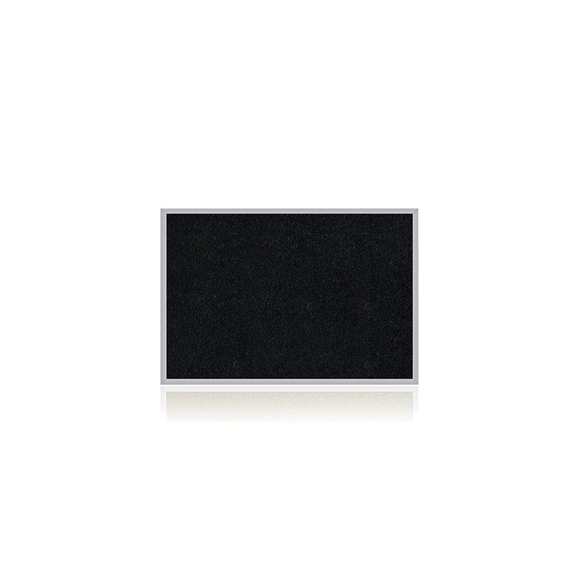 Pemberly Row 4' x 6' Rubber Bulletin Board with Aluminum Frame in Black