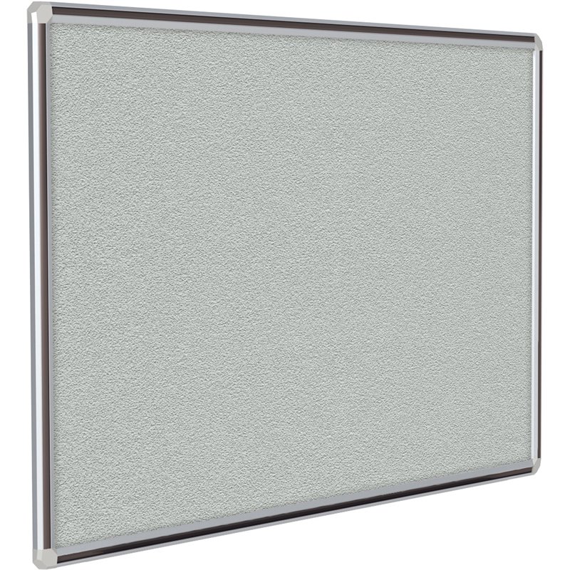 Pemberly Row Vinyl 4' x 8' Bulletin Board with Black Trim in Gray