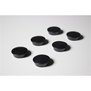 Pemberly Row Plastic Rare Earth Button Magnets 6 Pack in Black