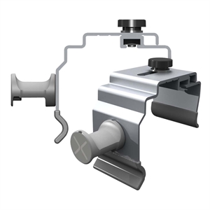 Pemberly Row Plastic Nexus X - Small Table Mounting Hangers Divider Pair in Gray