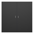 Pemberly Row Magnetic Ceramic Whiteboard Cabinet Cork Doors Black 4 x 4ft