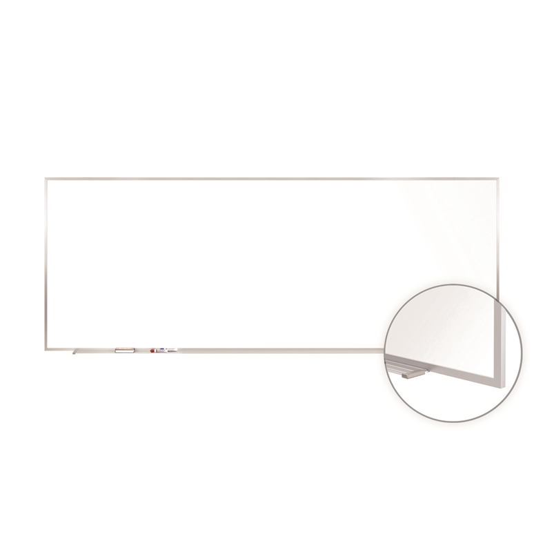 Pemberly Row Porcelain Whiteboard Aluminum Frame Magnetic 4x12ft 2PCs  w/Joiner