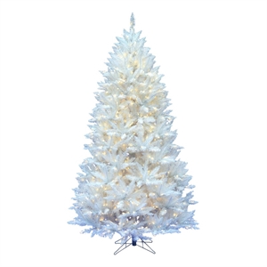 Pemberly Row 114&quot Spruce PVC Plastic LED Lights Christmas Tree in Sparkle White