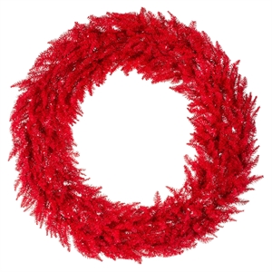 Pemberly Row 60&quot Plastic Fir Artificial Christmas Wreath in Red