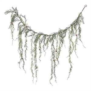 Pemberly Row 4' Weeping Cedar Artificial Christmas Garland in Green