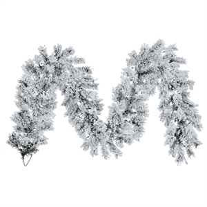 Pemberly Row 9'x12&quot Dura-lit LED Artificial Christmas Garland in White