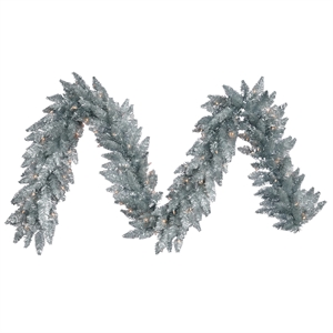 Pemberly Row 9' Plastic 250 Tips Artificial Christmas Garland in Silver