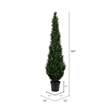 Pemberly Row 7' Contemporary Plastic Artificial Potted Cedar Tree in Green