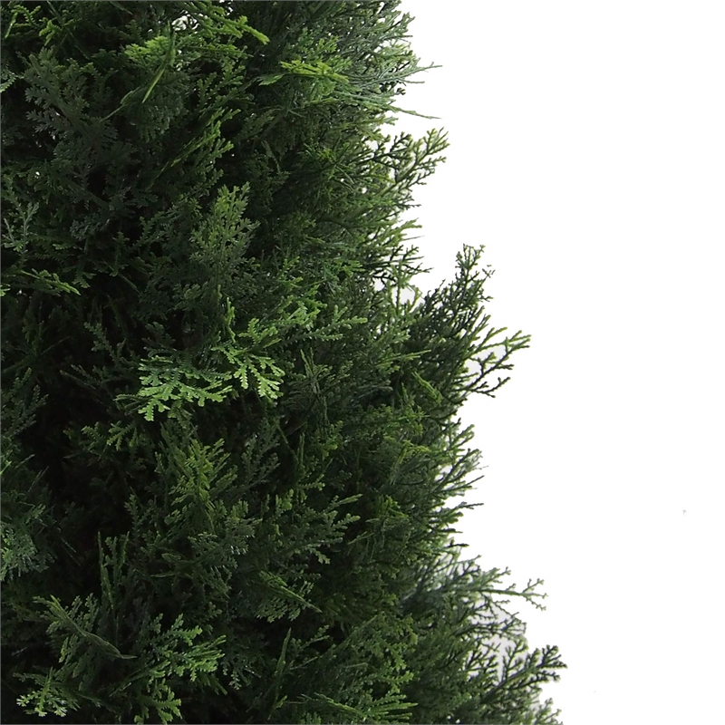 Pemberly Row 7' Contemporary Plastic Artificial Potted Cedar Tree in Green