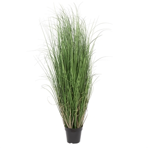 Pemberly Row Traditional 48&quot PVC Artificial Potted Green Curled Grass