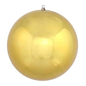 Pemberly Row 24&quot Shatterproof Plastic Giant Gold Shiny Ball Christmas Ornament