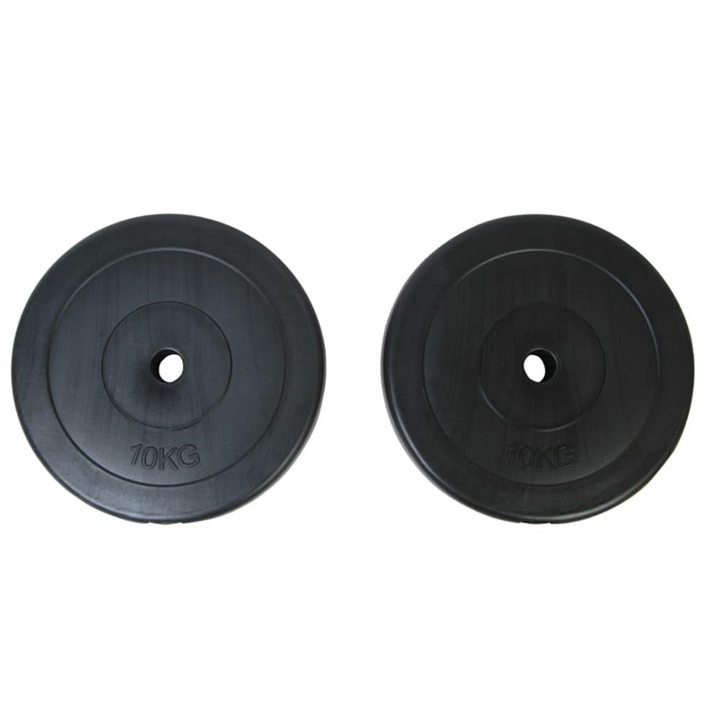 Pemberly Row 22lbs Weight Plates Covered with Ribust Plastic in Black (Set of 2)