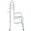 Pemberly Row 4 Bikes Floor Freestanding Galvanized Steel Bicycle Stand in Silver