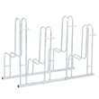 Pemberly Row 4 Bikes Floor Freestanding Galvanized Steel Bicycle Stand in Silver